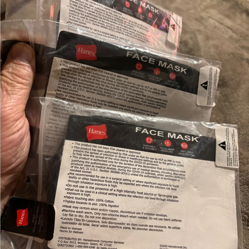 Texas Flag 3-Face Masks Sealed . New